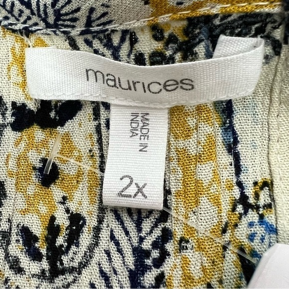 Maurice’s Women’s Pullover Boho Peasant Top Sz 2X Multi Colors Flutter Sleeves - Picture 7 of 16